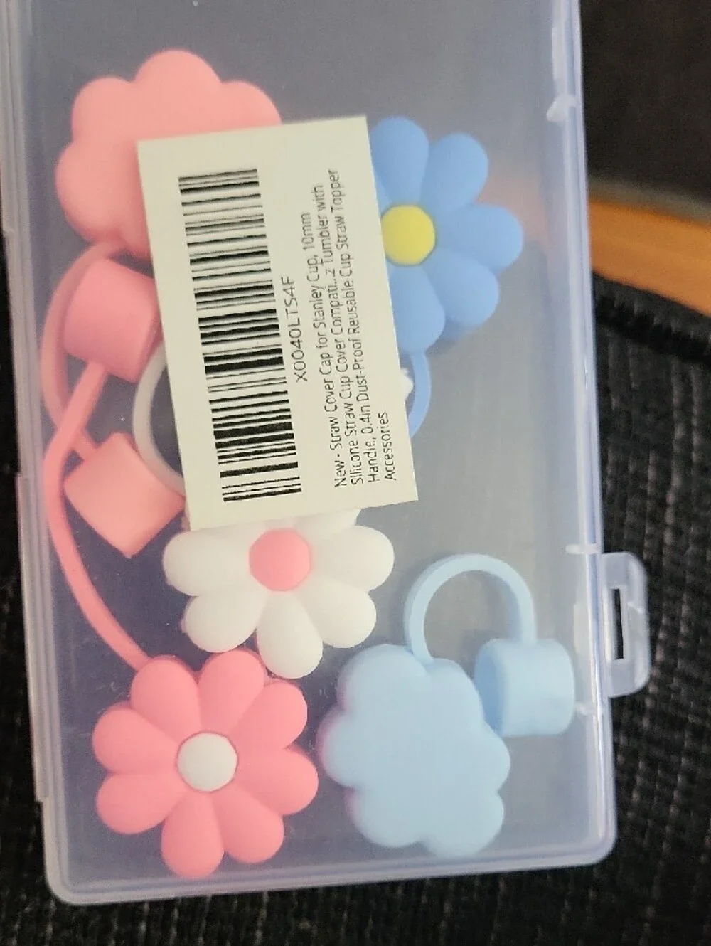 Cute Flower Straw Protectors - Pink, Blue, White‎